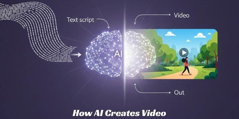 Text-to-video AI generation – artificial intelligence creating video scenes, avatars from script input | वीडियो निर्माण में जेनरेटिव एआई